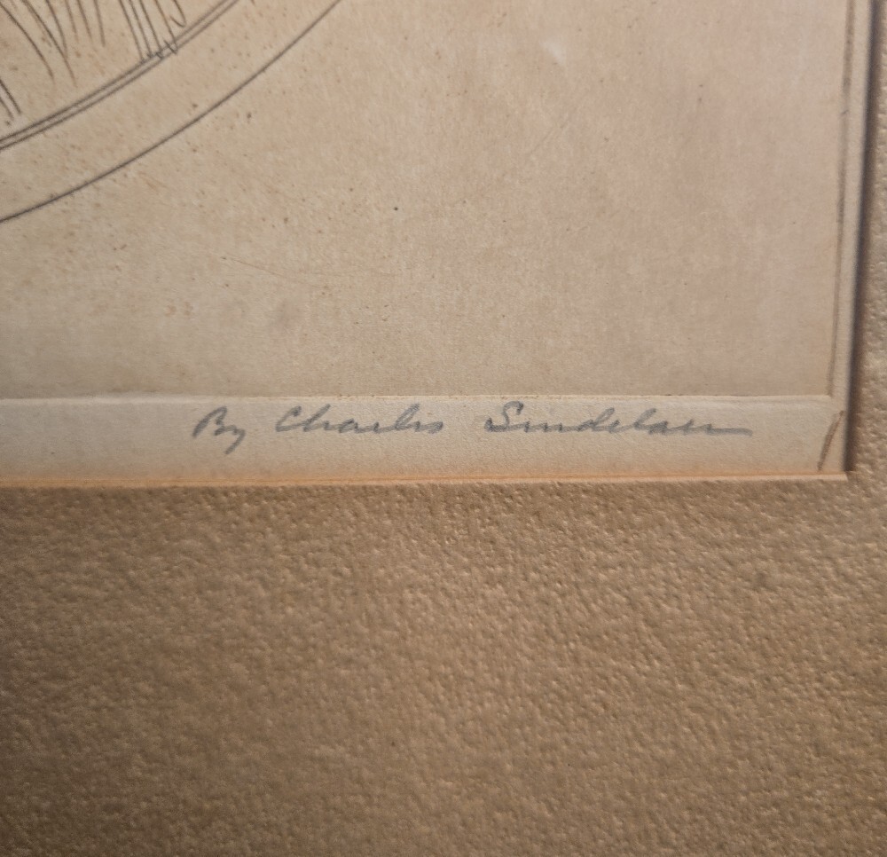 Charles J Sindelar (Sindelaer) Framed Airdale Dog Portrait Pencil Signed Print - Picture 3 of 7